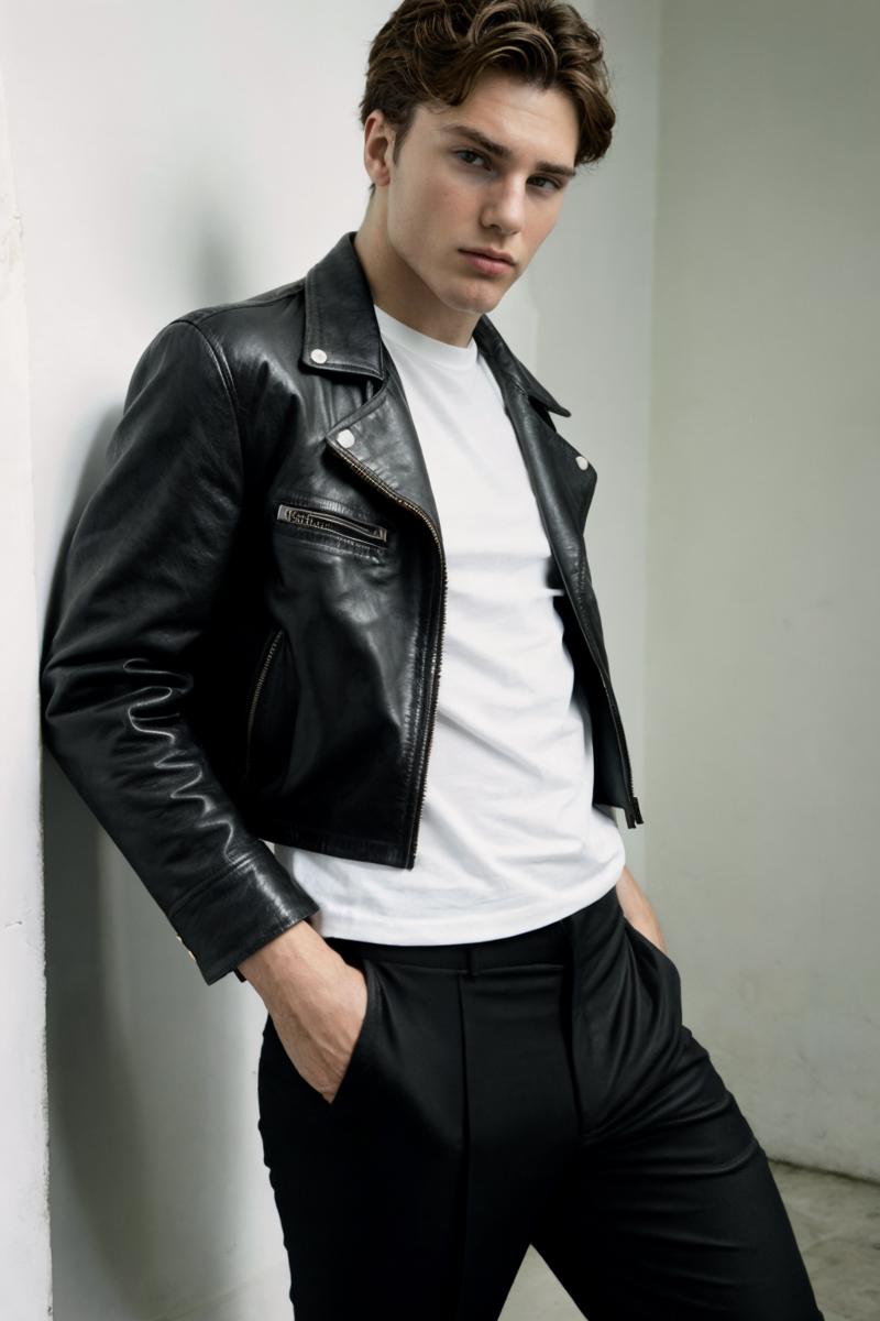 00013-2950566292-RAW Photo, photo of man levi_conely Saint Laurent black leather jacket and white t-shirt and Black Trousers _lora_levi_conely-06.png